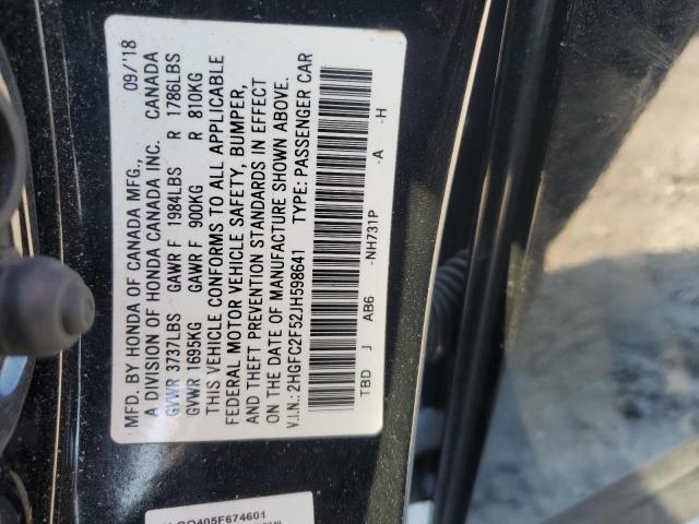 2018 HONDA CIVIC 2HGFC2F52JH598641