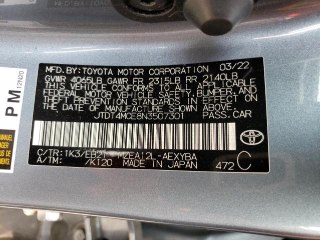 2022 TOYOTA COROLLA XS - JTDT4MCE8N3507301