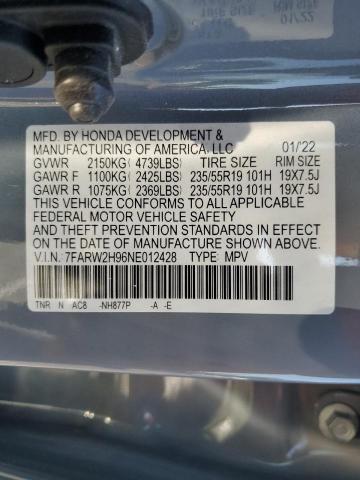 VIN 7FARW2H96NE012428 2022 HONDA CRV no.14