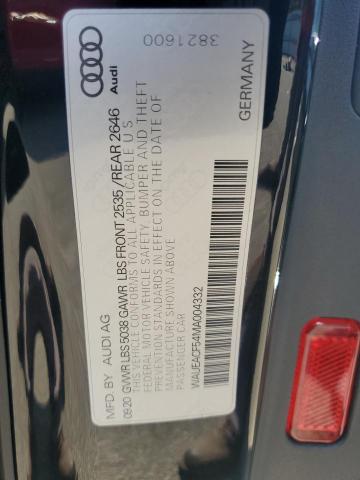 2021 AUDI A5 PRESTIG WAUEACF54MA004332
