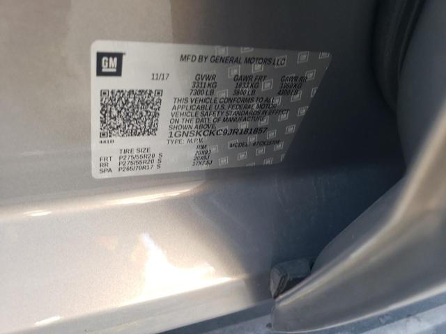2018 CHEVROLET TAHOE K150 - 1GNSKCKC9JR181857
