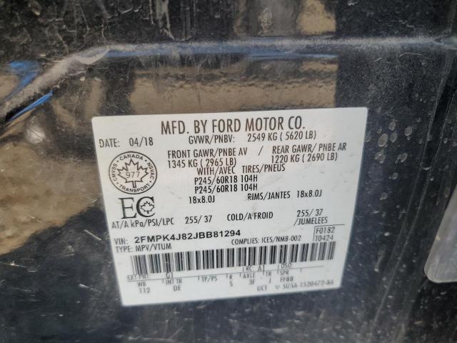 VIN 2FMPK4J82JBB81294 2018 Ford Edge, Sel no.13