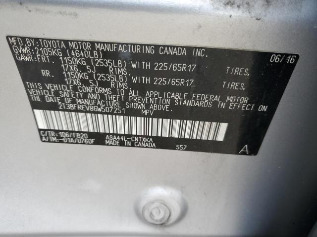 2016 TOYOTA RAV4 LE - 2T3BFREV8GW507251