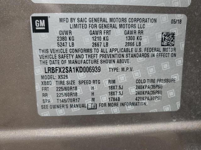 VIN LRBFX2SA1KD006939 2019 Buick Envision, Essence no.14