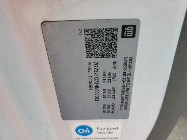 2022 GMC SAVANA CUT 7GZ37TC73NN008061