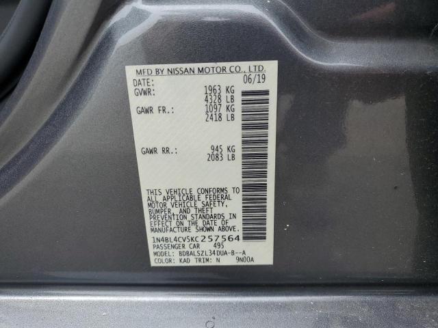 2019 NISSAN ALTIMA SR - 1N4BL4CV5KC257564