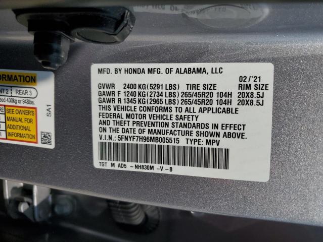 2021 HONDA PASSPORT T 5FNYF7H96MB005515  68536794