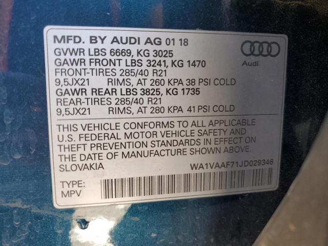 2018 AUDI Q7 PRESTIG - WA1VAAF71JD029346