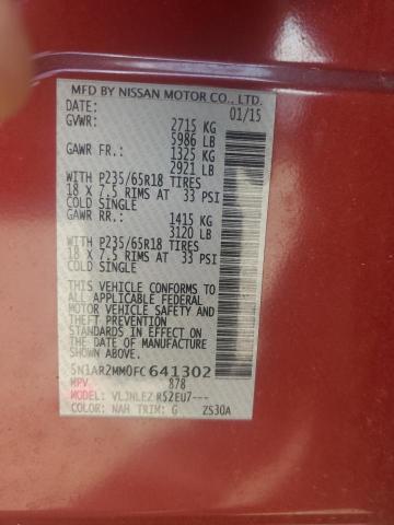 2015 NISSAN PATHFINDER - 5N1AR2MM0FC641302