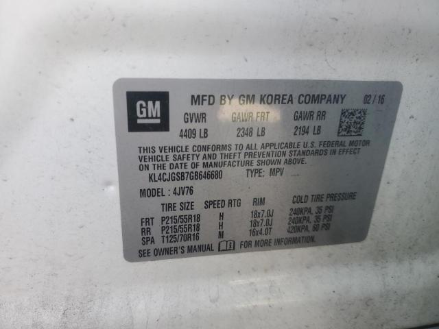 2016 BUICK ENCORE - KL4CJGSB7GB646680
