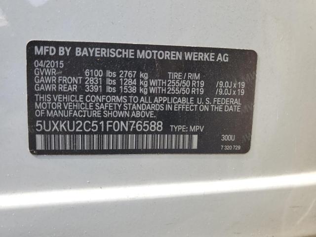 VIN 5UXKU2C51F0N76588 2015 BMW X6, Xdrive35I no.14