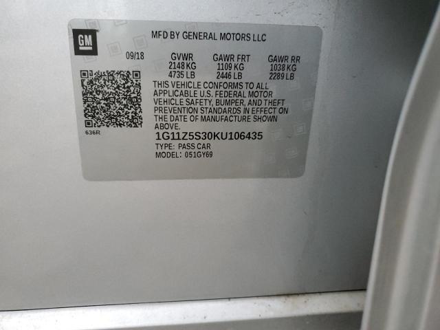 2019 CHEVROLET IMPALA LT - 1G11Z5S30KU106435