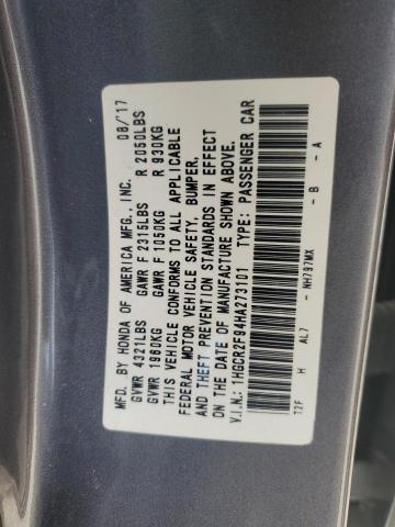 2017 HONDA ACCORD EXL - 1HGCR2F94HA273101
