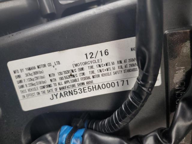 2017 YAMAHA FZ09 JYARN53E5HA000171