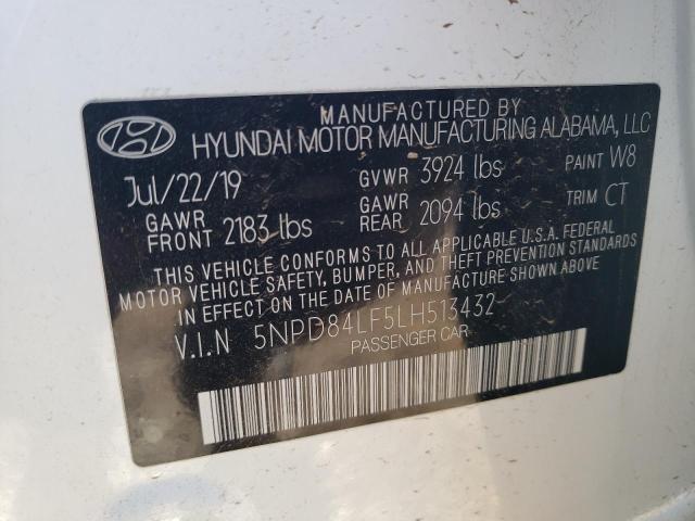 VIN 5NPD84LF5LH513432 2020 Hyundai Elantra, Sel no.12