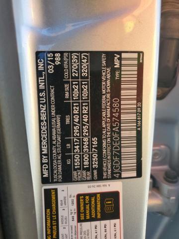 2015 MERCEDES-BENZ GL 550 4MA - 4JGDF7DE0FA574580