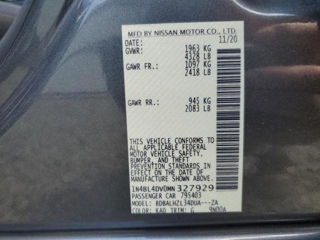 2021 NISSAN ALTIMA SV - 1N4BL4DV0MN327929
