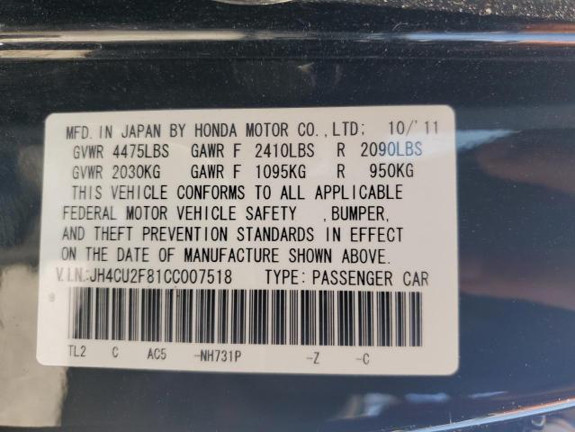 2012 ACURA TSX SE JH4CU2F81CC007518  67417804