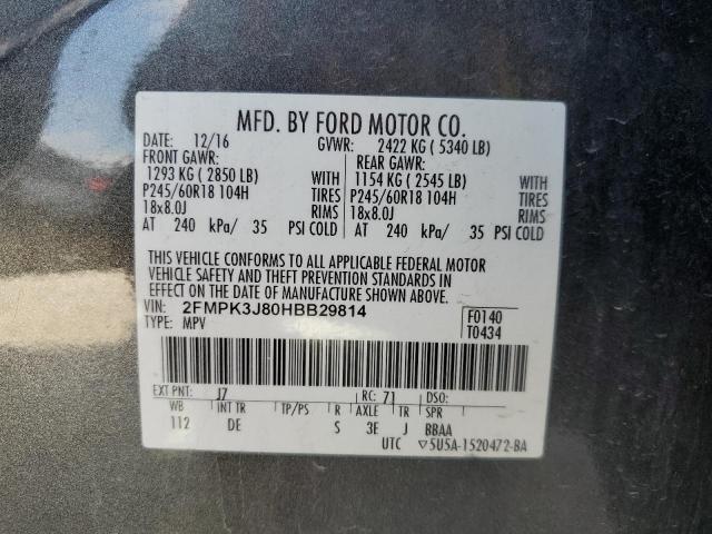 2017 FORD EDGE SEL - 2FMPK3J80HBB29814