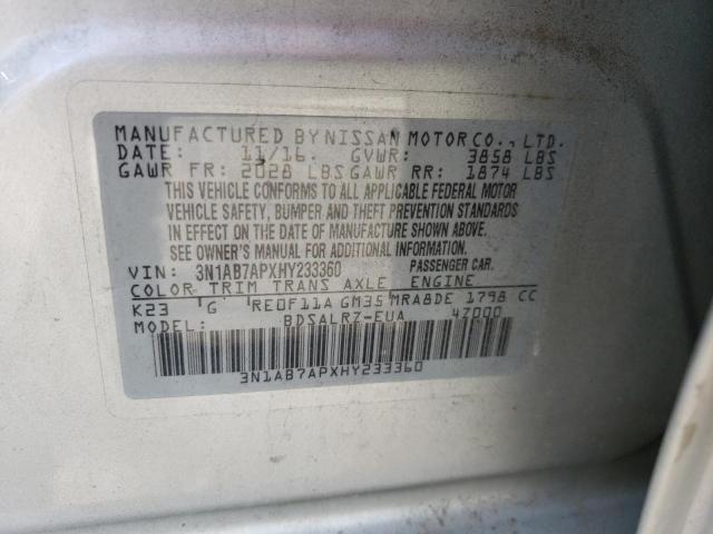 2017 NISSAN SENTRA S - 3N1AB7APXHY233360