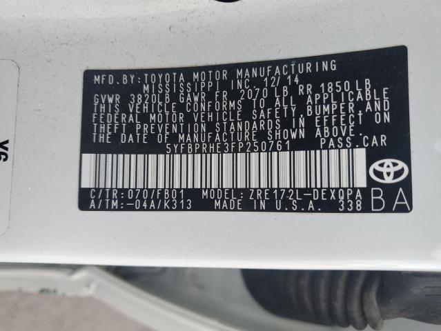 2015 TOYOTA COROLLA EC - 5YFBPRHE3FP250761