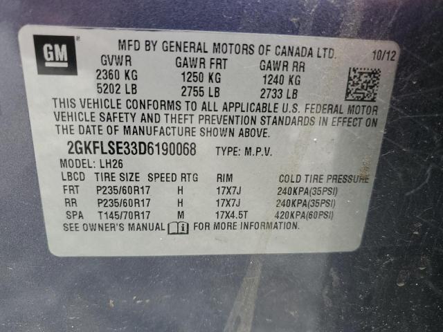 VIN 2GKFLSE33D6190068 2013 GMC Terrain, Sle no.13