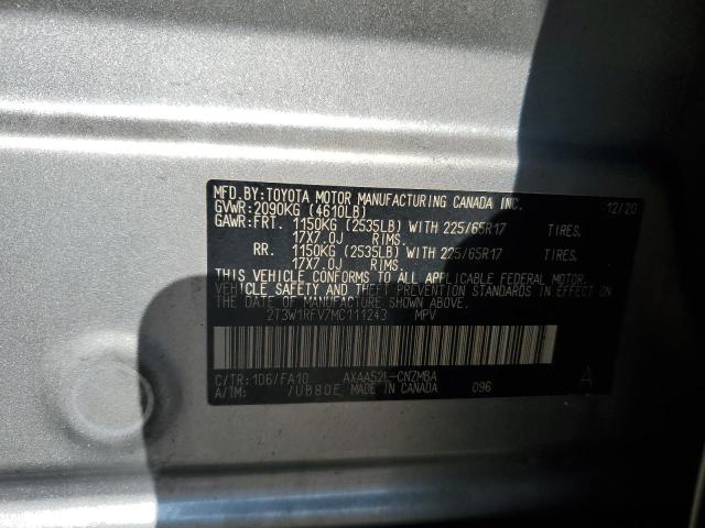 2021 TOYOTA RAV4 XLE - 2T3W1RFV7MC111243