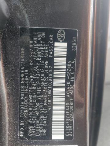 2019 TOYOTA CAMRY L - 4T1B11HK1KU848302