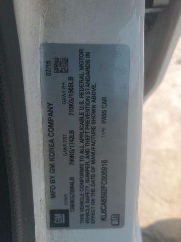 2015 CHEVROLET SPARK KL8CA6S92FC806916