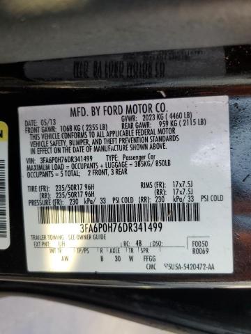 VIN 3FA6P0H76DR341499 2013 Ford Fusion, SE no.12