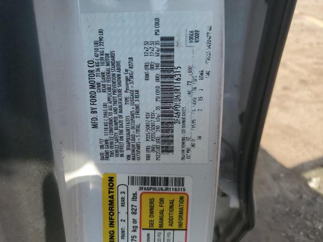 VIN 3FA6P0LU6JR116315 2018 Ford Fusion, Se Hybrid no.12