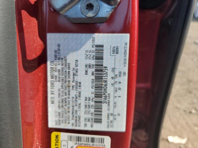 VIN 3FA6P0HD6JR153759 2018 Ford Fusion, SE no.12