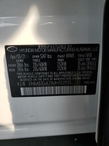 2021 HYUNDAI SANTA FE S - 5NMS1DAJ1MH352935
