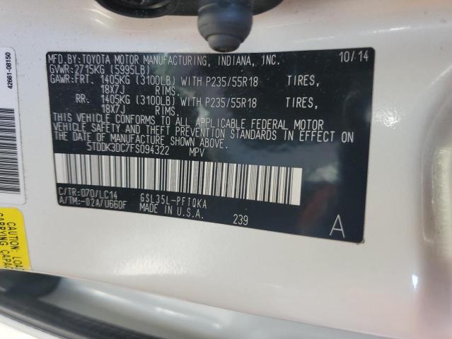 VIN 5TDDK3DC7FS094322 2015 Toyota Sienna, Xle no.13