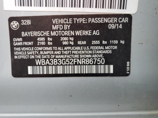 VIN WBA3B3G52FNR86750 2015 BMW 3 Series, 328 XI no.12