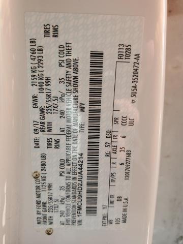 2018 FORD ESCAPE SEL 1FMCU9HD2JUA44214