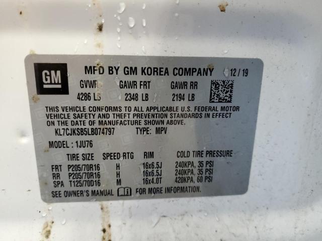 2020 CHEVROLET TRAX LS KL7CJKSB5LB074797