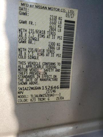 2017 NISSAN MURANO S - 5N1AZ2MG6HN152646