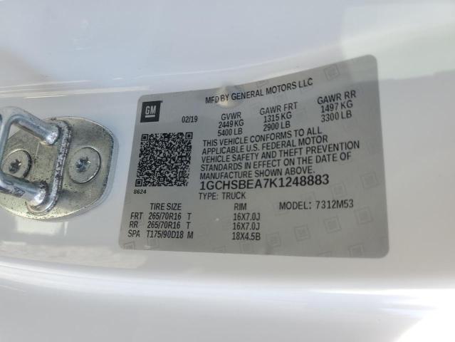 2019 CHEVROLET COLORADO - 1GCHSBEA7K1248883