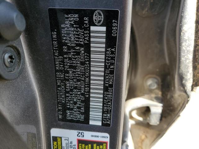 2019 TOYOTA CAMRY L - 4T1B11HK1KU254177