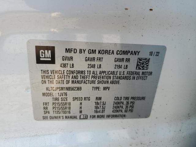 2022 CHEVROLET TRAX 1LT - KL7CJPSM1NB562369