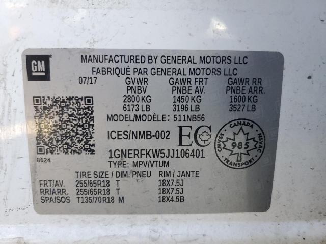 2018 CHEVROLET TRAVERSE L - 1GNERFKW5JJ106401