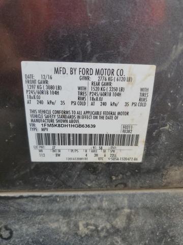 2017 FORD EXPLORER X - 1FM5K8DH1HGB63639