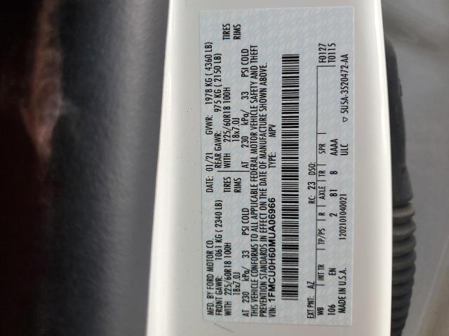 2021 FORD ESCAPE SEL - 1FMCU0H60MUA06966