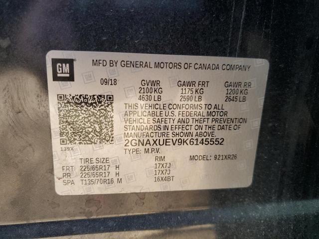 2019 CHEVROLET EQUINOX LT - 2GNAXUEV9K6145552