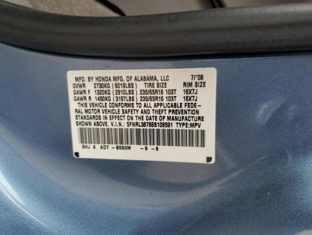 2008 HONDA ODYSSEY EX 5FNRL38788B108591  68660284