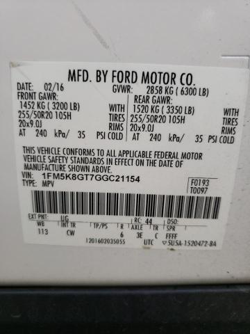 2016 FORD EXPLORER S - 1FM5K8GT7GGC21154