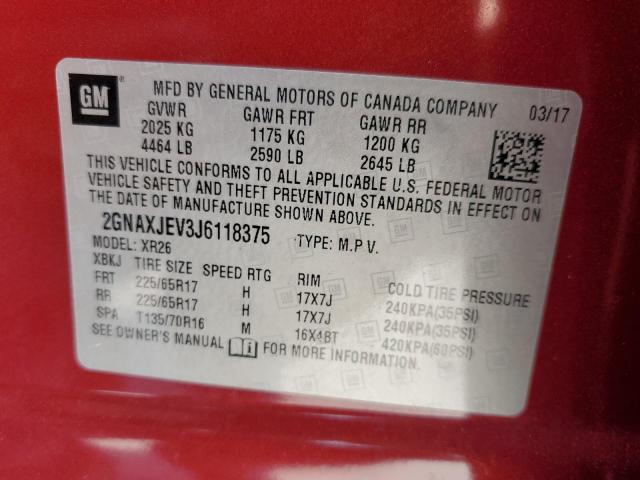 2018 CHEVROLET EQUINOX LT - 2GNAXJEV3J6118375