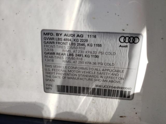 2017 AUDI Q3 PREMIUM - WA1JCCFS4HR009940