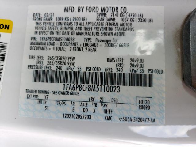 2021 FORD MUSTANG GT - 1FA6P8CF8M5110023